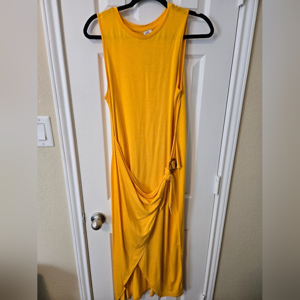 River Island Yellow Ruched Asymmetrical Cocktail Dress